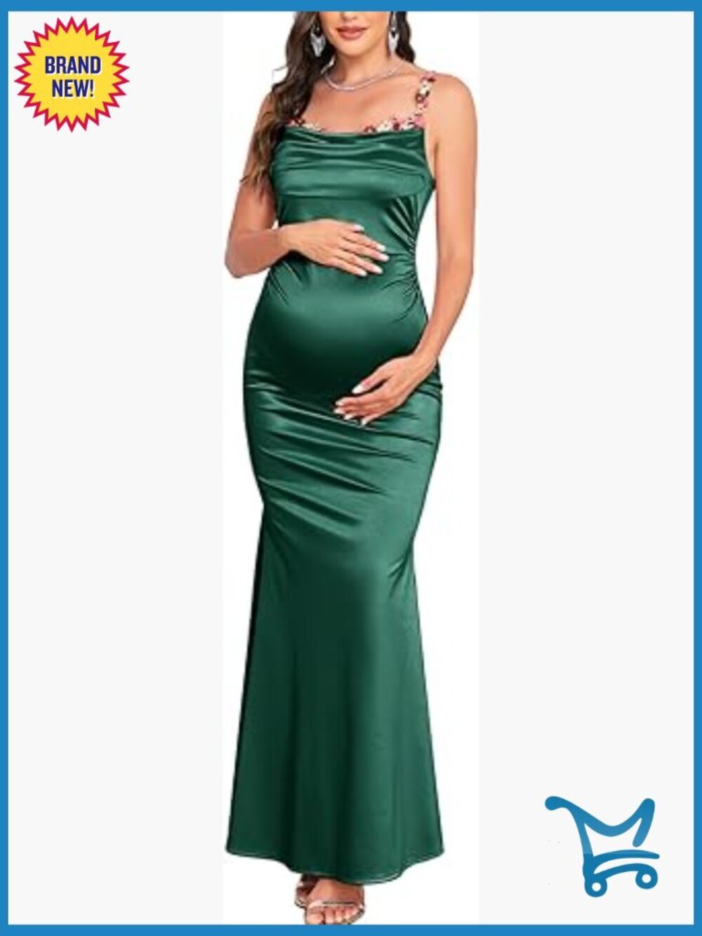 Mermaid Satin Maxi Dress Ruched Bodycon Spaghetti Strap Gown